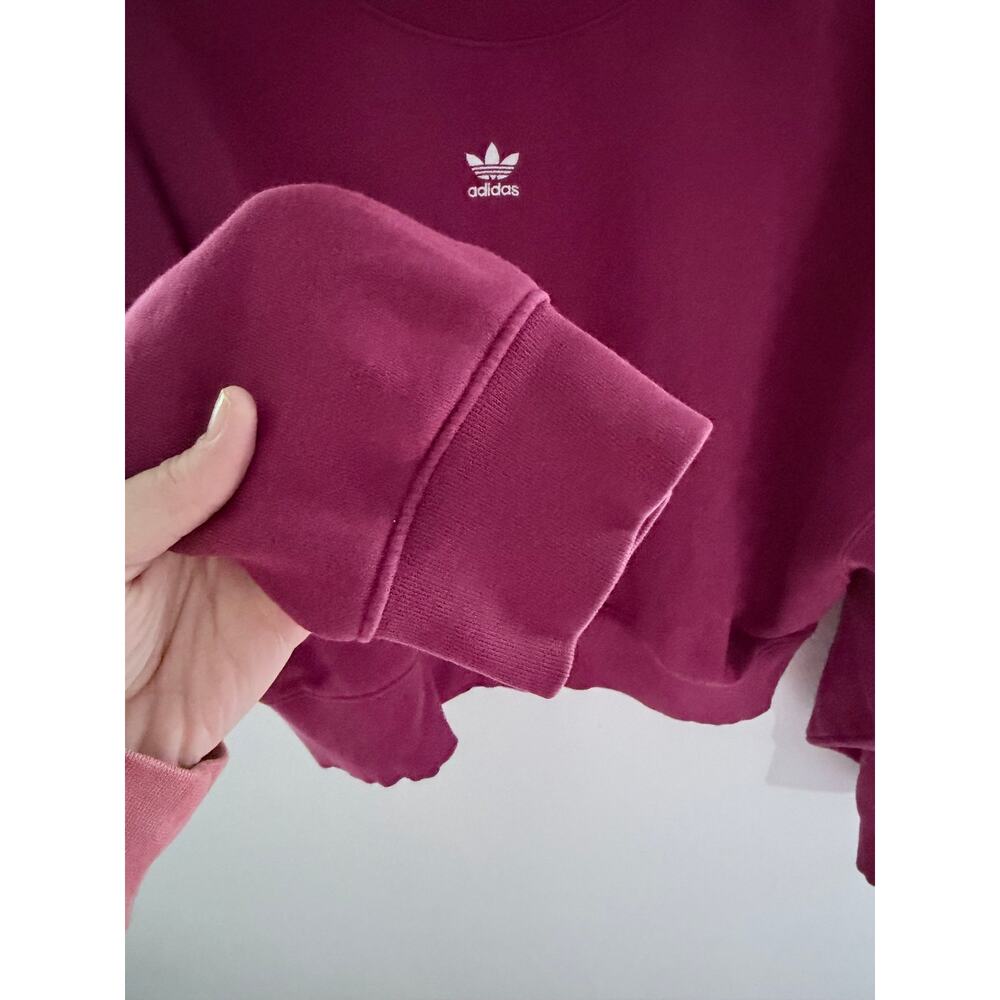 Adidas Originals Adicolor Essentials Embroidered Deep Purple Sweatshirt-Size S - Picture 3 of 7